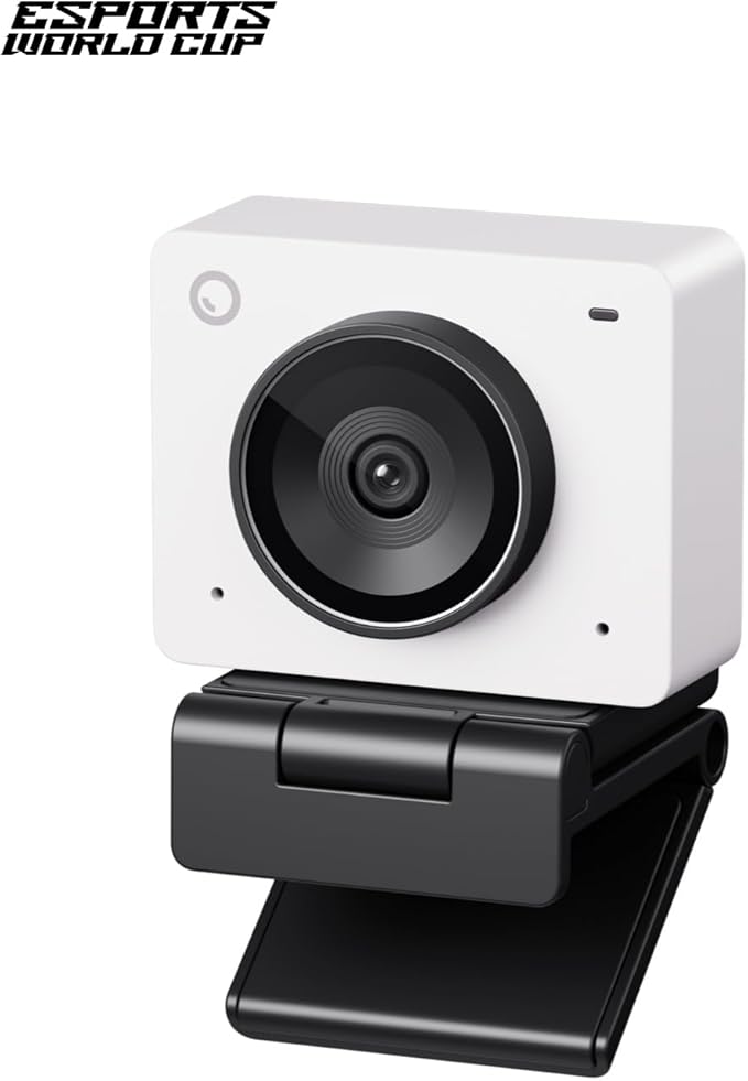 OBSBOT Meet 2-4K Webcam for PC with 1/2" Sensor, AI Framing & Autofocus, Beauty Mode, Lightweight, Gesture Control, HDR, Dual Microphone, 60 FPS, Web Cam for Streaming, Meeting, Gaming. (Cloud White)-DeskLoop Office