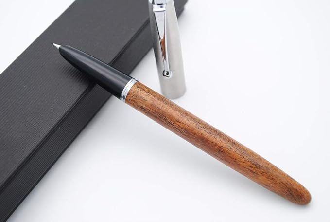JINHAO 51A Wooden Fountain Pen Steel Cap (Peach Wood, Extra Fine Nib 0.38mm)-DeskLoop Office