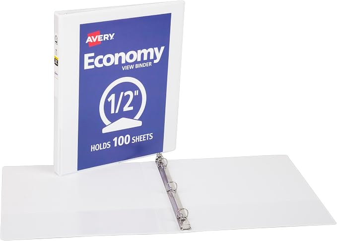 Avery Standard View 3 Ring Binder, 0.5" Round Rings, 100-Sheet Capacity - Image 7