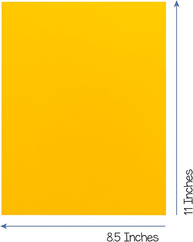 Hygloss Yellow Bright Colored Cardstock - 8.5x11-Inch, 90 Sheets, 65 lb/ 176 gsm, Fade-Resistant, Acid-Free Color Card Stock Paper-DeskLoop Office