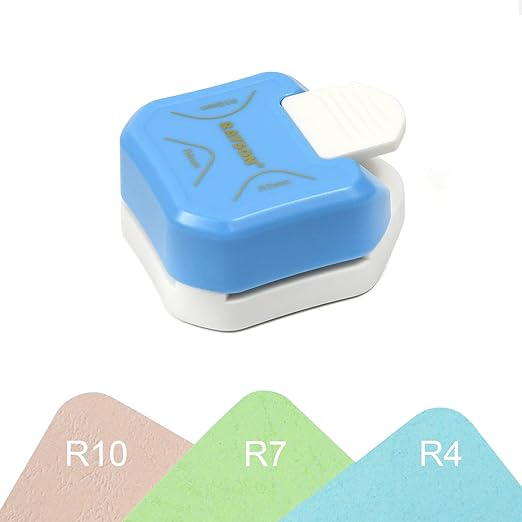RAYSON CR05BL 3 in 1 Corner Cutter, 4mm 7mm 10mm 3 Way Corner Rounder Paper Punches for Paper Craft, DIY Projects, Blue-DeskLoop Office