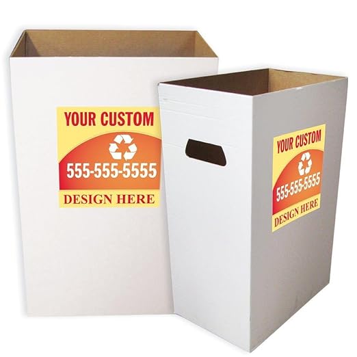 VictoryStore 22.3 gallons Cardboard Trash Bin, Reusable, Recyclable and Disposable Trash Cans, Sturdy Cardboard Medium Size (Custom Logo, 100-Pack)-DeskLoop Office