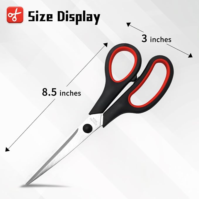 Vitoler Scissors All Purpose Heavy Duty,8.5" Kitchen Scissor for Food,Sewing Fabric Cutting, Right/Left Handed scissors for school-DeskLoop Office