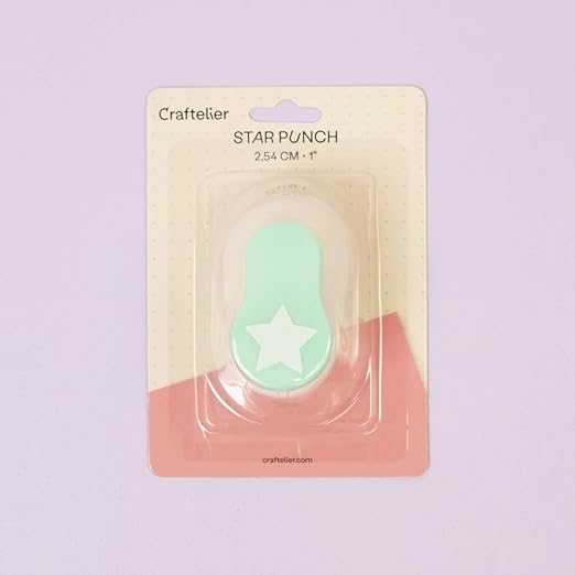 Craftelier - 1 Inch Star Hole Punch with Lever Press β Star Hole Puncher for Paper Crafts | Punch for Scrapbooking, DIY Cards & Journals | Hole Punch Shapes for Paper & Cardstock.-DeskLoop Office