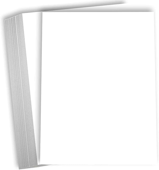 Hamilco Bright White Cardstock Scrapbook Paper Vellum 67lb cover 8.5" x 11" Card Stock 50 Pack-DeskLoop Office