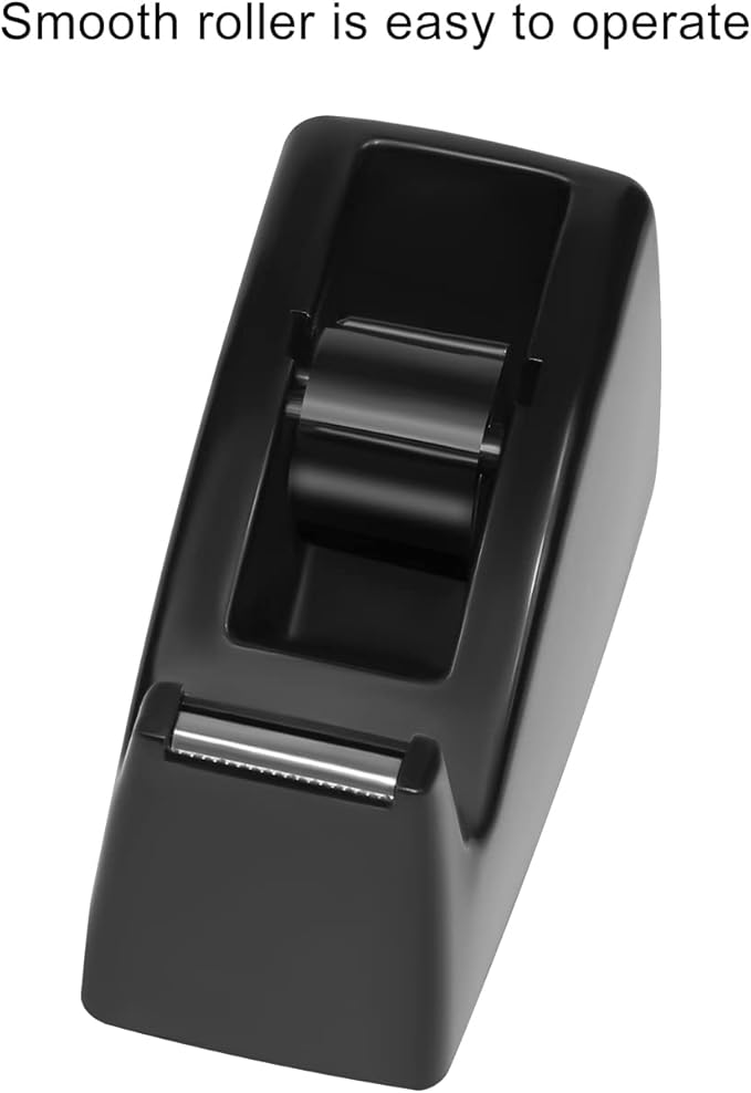 JIKIOU Desktop Tape Dispenser - Non-Skid Base - Weighted Tape Roll Dispenser - Perfect for Office Home School (Tape not Included) - (3-Pack Black)-DeskLoop Office