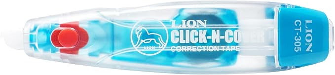 LION CLICK-N-COVER Refillable Correction Tape, Retractable Tip, 1/5" wide and - Image 8