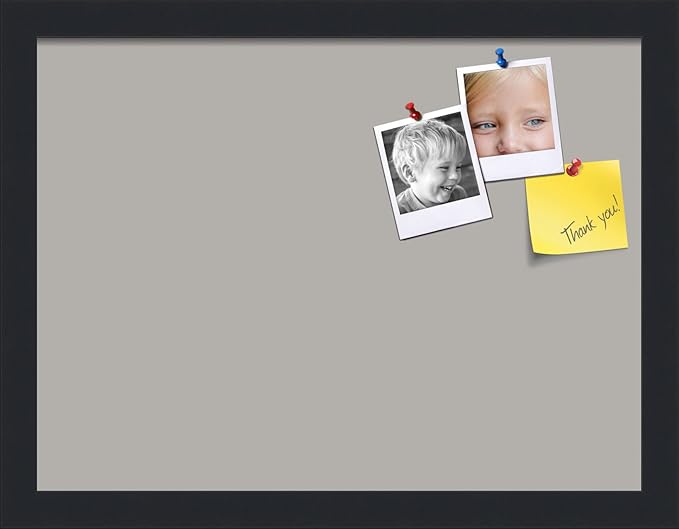 PinPix 16x12 Inch Cork Bulletin Board. This Decorative Framed Pin Board Comes with Dark Stone Design and a Satin Black Frame. Ideal for Home Office Decor or Message Board (PinPix-1808)-DeskLoop Office