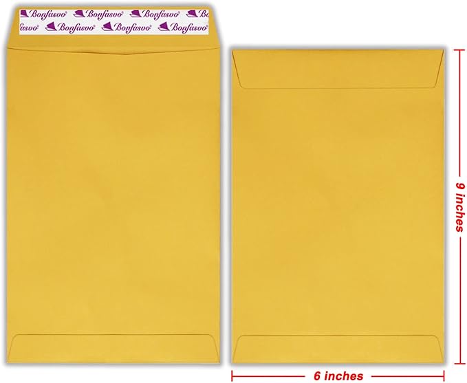300 Pack 6x9 Brown Catalog Envelopes Peel & Seal Security Mailing Envelopes 120GSM Kraft Paper self Seal Envelopes for Invitations Papers Photos Documents Pictures Papers Files-DeskLoop Office