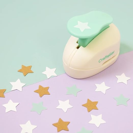 Craftelier - 3/8 Inch Star Hole Punch with Lever Press β Star Hole Puncher for Paper Crafts | Star Punch for Scrapbooking, DIY Cards & Journals | Hole Punch Shapes for Paper & Cardstock.-DeskLoop Office