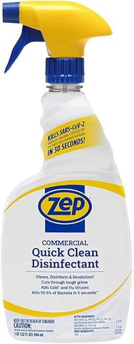 Zep Home Pro Commercial Quick Clean Disinfectant - 32 Fl. Oz. - R49806 - Pro Trusted Cleaning Power: Now in Refreshing Scents and Family Friendly Formulas (6)-DeskLoop Office