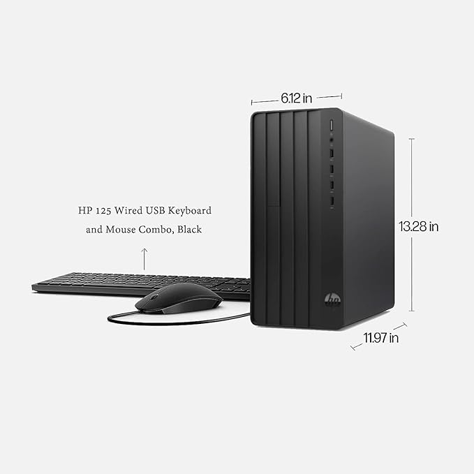 HP Desktop Computers Tower PC for Home Business Student, Intel 6-Core i5-12500 (Beat i7-11700), 32GB DDR4 RAM, 1TB PCIe SSD, WiFi, Bluetooth, RJ-45, Keyboard and Mouse, Windows 11 Pro, Wendbo-DeskLoop Office