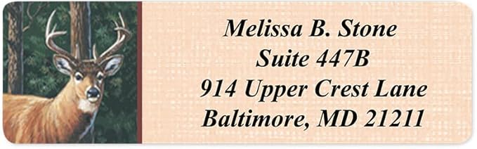 Deer Designer Rolled Address Labels with Elegant Plastic Dispenser-DeskLoop Office