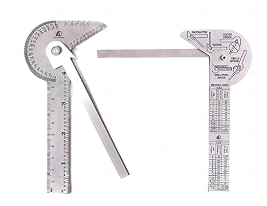 Multi Purpose Protractor Square Rule Centre Finder Drill Point Gauge Hand Tools-DeskLoop Office