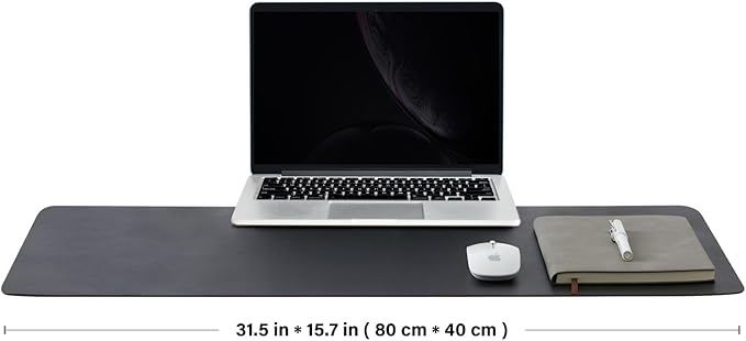 Cork Desk Mat - Dual-Sided Desk Pad for Office and Home - Desk Organization and Accessories - Ideal for Large Mouse Pad and Desk Mats on Top of Desks(Black,80cmx 40cm)-DeskLoop Office