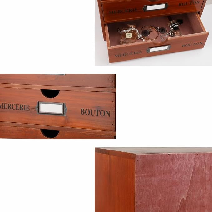 Wooden Storage Box Rustic Desktop Organizer - Image 7