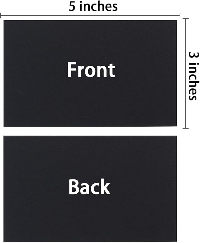 50 Sheets Blank Cardstock Paper 250 GSM Thick Heavy Cards Stock for DIY Art Projects, Card Making, Postcards, Greeting Cards, Birthday Party, Wedding Invitation (Black, 3x5 inches)-DeskLoop Office
