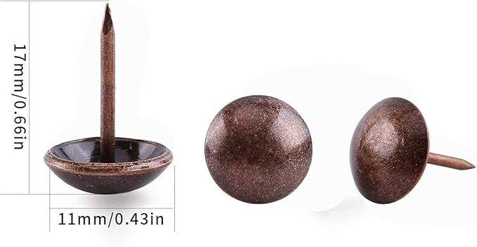 500Pcs Upholstery Tacks, BetterJonny Decorative Furniture Nails Pins 17X11MM Red Metal Thumb Tacks for Upholstered Furniture Cork Board, Home Decor…-DeskLoop Office