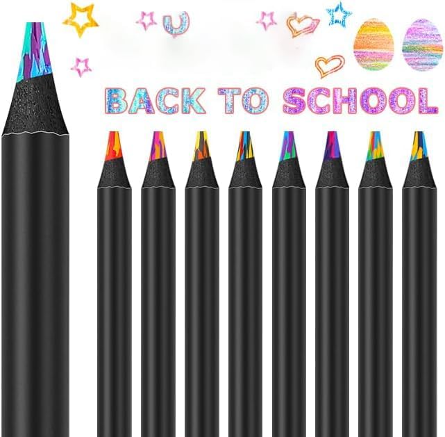 16 Pack Rainbow Pencils, Birthday Party Favor Bags, Art Supplies for Drawing, Coloring, Gifts for 4-12 Year Old Girl Kids, Graduation Gifts for Kids Teens-DeskLoop Office
