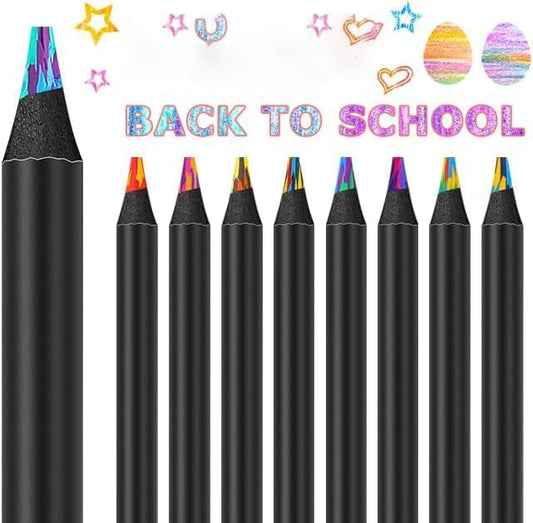 16 Pack Rainbow Pencils, Birthday Party Favor Bags, Art Supplies for Drawing, Coloring, Gifts for 4-12 Year Old Girl Kids, Graduation Gifts for Kids Teens-DeskLoop Office
