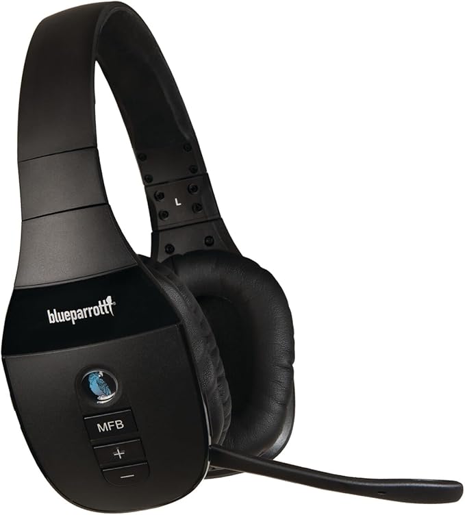 BlueParrott S450-XT Stereo Bluetooth Wireless Headphones 82% Noise Canceling Over Head Headset with Mic for Music and Calls, Hi-Fi Stereo Audio, 300 ft. Wireless Range, 24 hrs. Talk Time, Black-DeskLoop Office