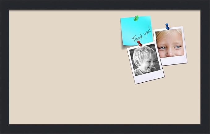 PinPix 20x12 Inch Cork Bulletin Board. This Decorative Framed Pin Board Comes with Desert Pastel Design and a Satin Black Frame. Ideal for Home Office Decor or Message Board (PinPix-1815)-DeskLoop Office