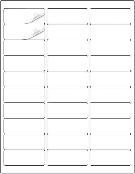 Methdic Address Labels 1" x 2-5/8" 3000 Labels Sticker Paper for Laser/Ink Jet Printer Mailing Labels 8.5"×11" White 30 per Sheet-DeskLoop Office