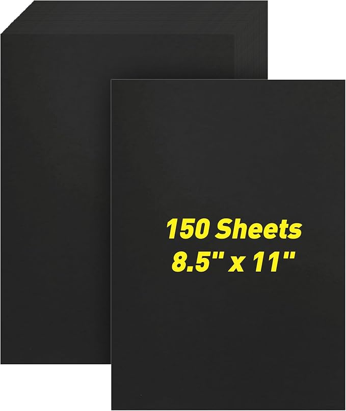 MAXECHO 8.5" × 11" Black Colored Cardstock Bulk 150 Sheets Construction Paper Card Stock Printer Paper for DIY Art Crafts, Cricut Card Making, Scrapbooking, Drawing, Invitations, 180 GSM-DeskLoop Office