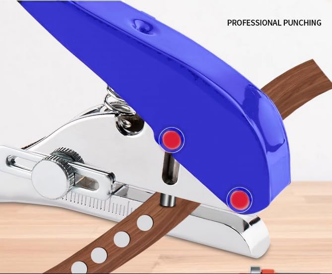 Single Hole Punch Heavy Duty Hole Puncher Single Handheld Paper Punch Small Hole Puncher One Hole Punch for Crafts Paper Cards Tags Scrapbook Plastic Cardboard-5/16 inch-8mm, Blue-DeskLoop Office