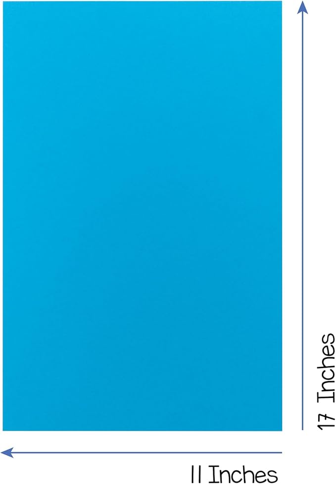 Hygloss Dark Blue Bright Colored Cardstock - 11x17-Inch, 50 Sheets, 65 lb/ 176 gsm, Fade-Resistant, Acid-Free Color Card Stock Paper-DeskLoop Office