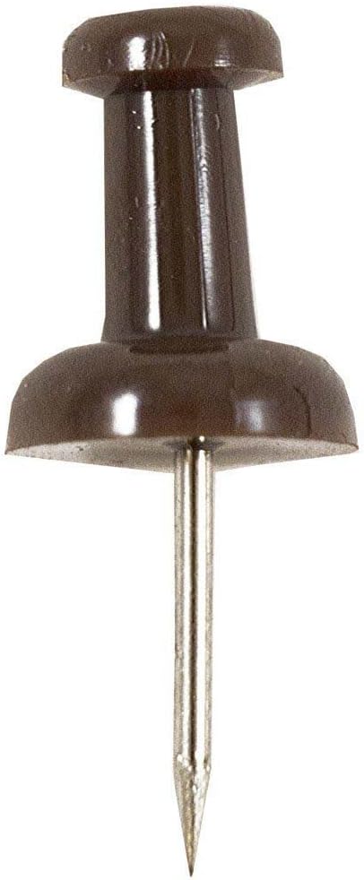 JAM PAPER Colorful Push Pins - Chocolate Brown Pushpins - 2 Packs of 100-DeskLoop Office