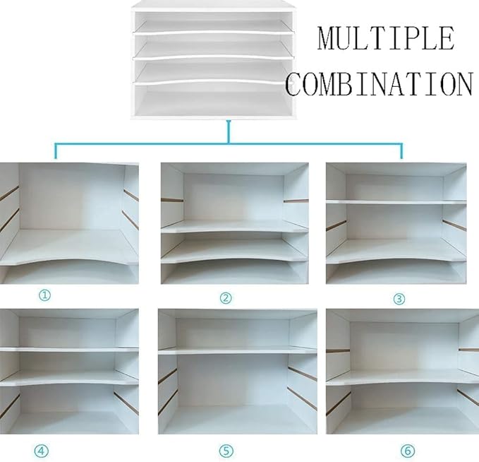 Paper Organzier Wood Desktop Organizer Storage Letter Tray File Sorter with Adjustable Shelves for Home Office-DeskLoop Office