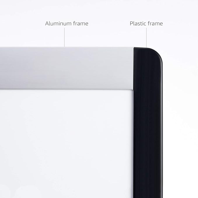 Amazon Basics Combo Magnetic Whiteboard&Cork Board for Home,Office and Classroom, Plastic/Aluminum Frame, White,Yellow, 17" x 23"-DeskLoop Office