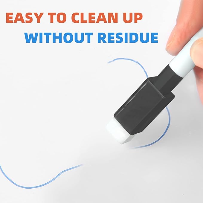 50 Pcs Black Magnetic Dry Erase Markers with Eraser Cap, White Board Mini Dry erase Markers Bulk, Fine Point Tip Student White Board Markers for Teachers Office School Supplies-DeskLoop Office