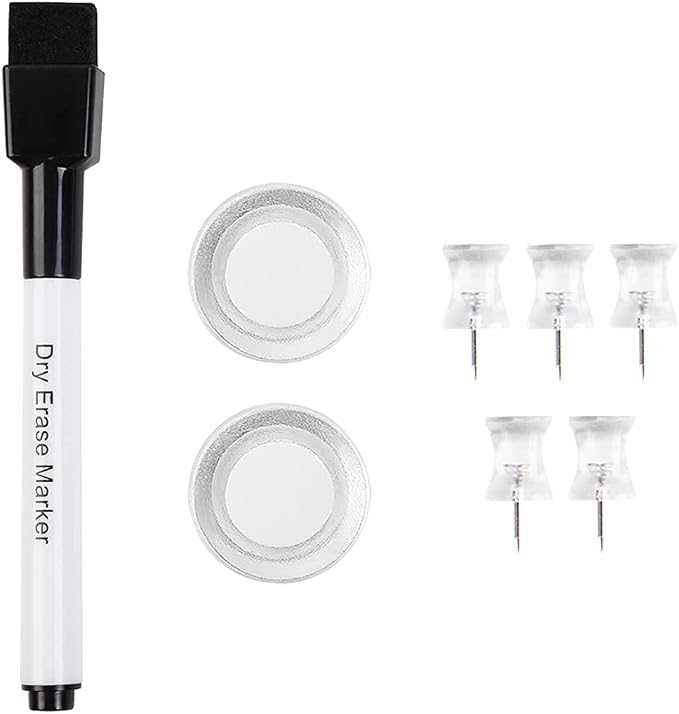 VUSIGN Monthly Calendar Whiteboard Dry Erase Cork Board Combo, 18" x 24" Planning Board, Silver Aluminium Frame-DeskLoop Office