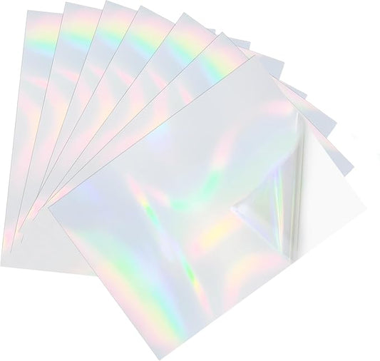 Printable Transparent Laser Sticker Paper, Laser & Inkjet Printable 8.5 x 11 Inches Dries Quickly Stickers Clear Rainbow Vinyl Label 22 pcs-DeskLoop Office