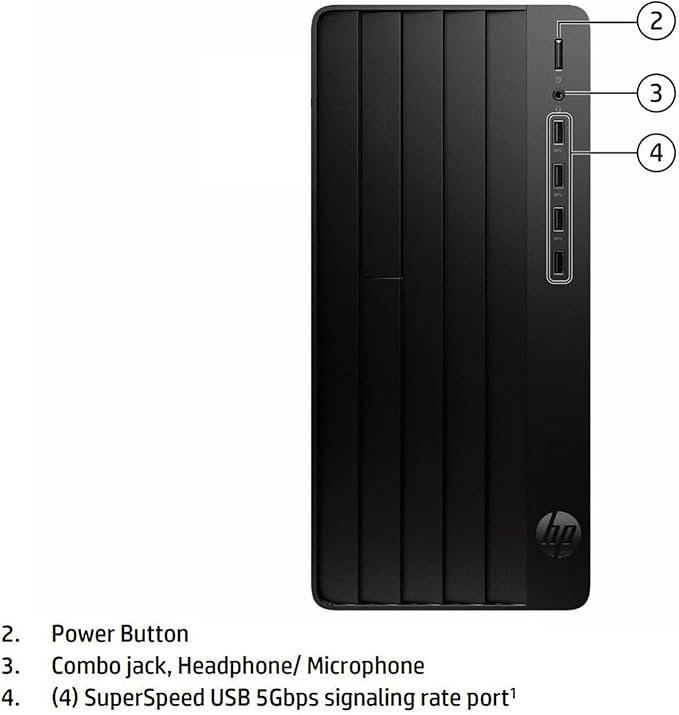 HP Desktop Computers Tower PC for Home Business Student, Intel 6-Core i5-12500 (Beat i7-11700), 32GB DDR4 RAM, 1TB PCIe SSD, WiFi, Bluetooth, RJ-45, Keyboard and Mouse, Windows 11 Pro, Wendbo-DeskLoop Office