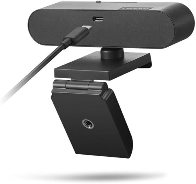 Lenovo HD 1080p Webcam (510 FHD)- Black w/ 4X Digital Zoom, 95° Wide Angle, 360° Rotation Pan & Tilt, Dual Microphones & Windows Hello-DeskLoop Office