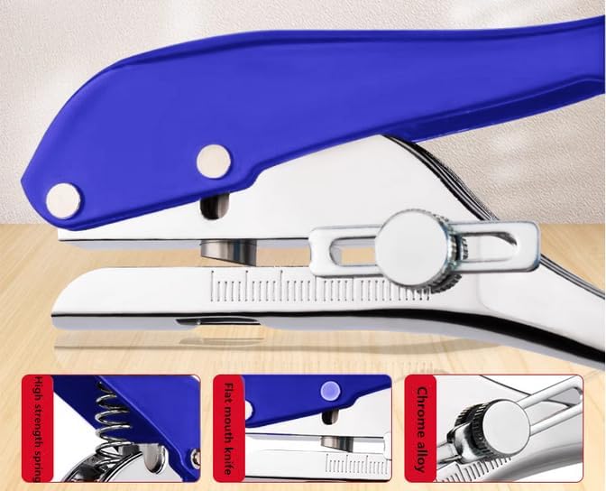 Single Hole Punch Heavy Duty Hole Puncher Single Handheld Paper Punch Small Hole Puncher One Hole Punch for Crafts Paper Cards Tags Scrapbook Plastic Cardboard-5/16 inch-8mm, Blue-DeskLoop Office