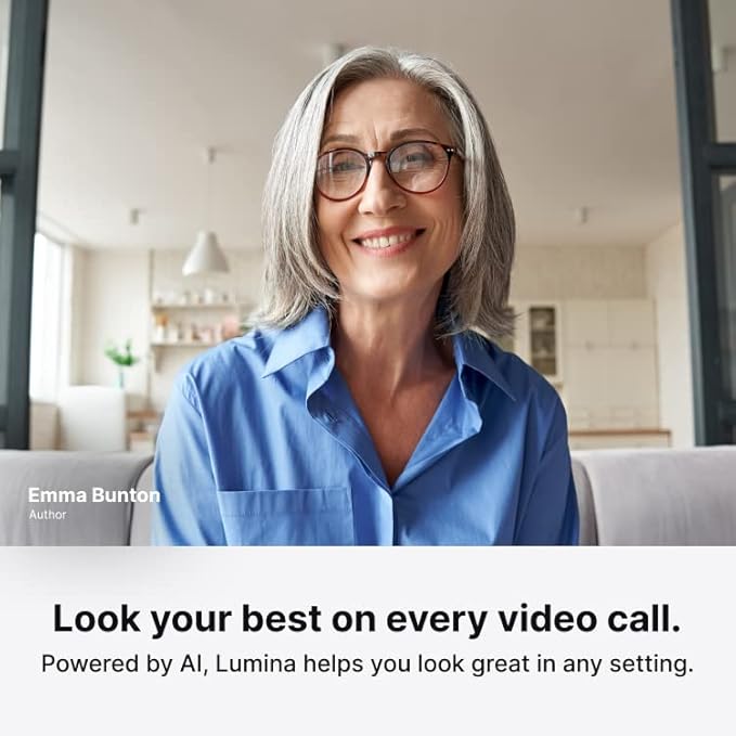 Lumina 4K Webcam: Studio-Quality Webcam Powered by AI. Look Great on Every Video Call. Compatible with Mac and PC (Atomic Grey)-DeskLoop Office