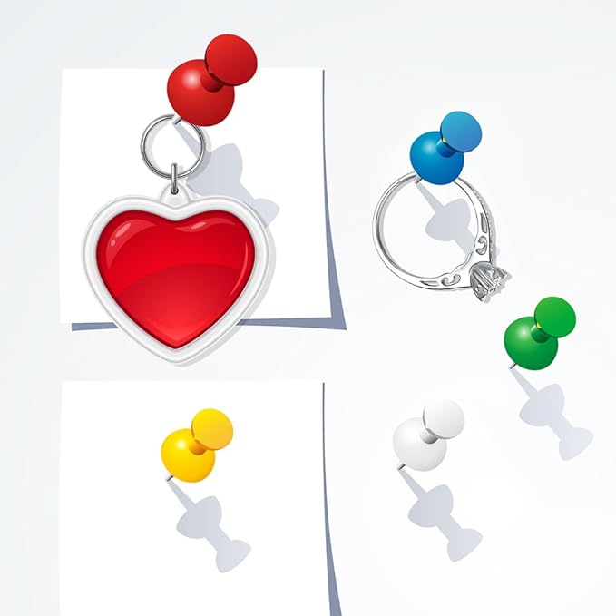 Yalis Push Pins 600 Count, Standard Clear Thumb Tacks Steel Point and Clear Plastic Head-DeskLoop Office