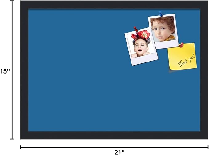 PinPix 21x15 Inch Cork Bulletin Board. This Decorative Framed Pin Board Comes with Navy Pastel Design and a Satin Black Frame. Ideal for Home Office Decor or Message Board (PinPix-1811)-DeskLoop Office