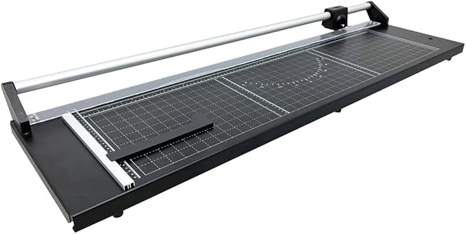 INTBUYING 36 Inch Commercial Manual Precision Rotary Paper Trimmer with an Angle Line Smart Rotary Paper Cutter for Cutting Photo Paper, Film, hot and Cold Laminating Paper, etc-DeskLoop Office