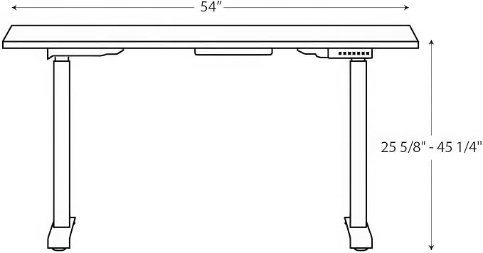 HON Coze Electric Standing Desk Adjustable Height, Coordinate Height Adjustable Desk, 54", White Top, Black Base-DeskLoop Office