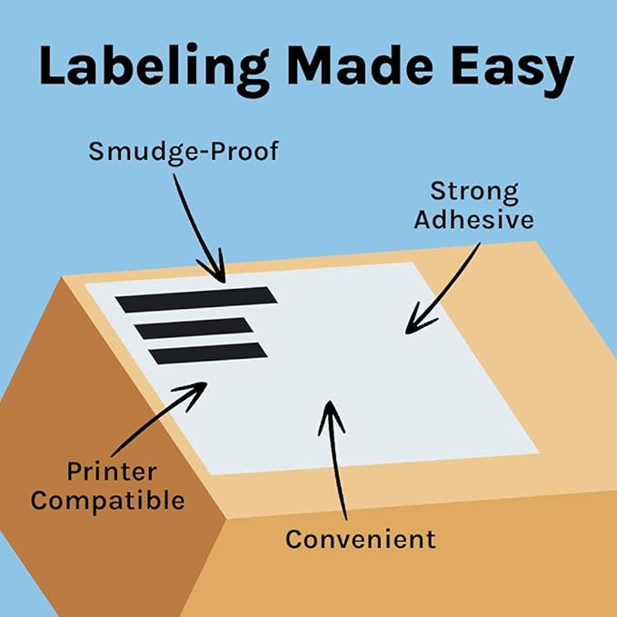 Premium Label Supply White Sticker Full Sheet Shipping Labels – 8.5" x 11" – Laser/Inkjet Compatible – (1 Label/Sheet), 100 Sheets - Letter Size-DeskLoop Office