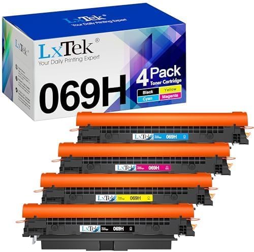 LxTek 069H Toner Cartridge Set MF753Cdw | Replacement for Canon 069H 069 Toner 4 Pack for Canon ImageCLASS MF753Cdw MF751Cdw LBP674Cdw Printer,4 Pack 069 Toner