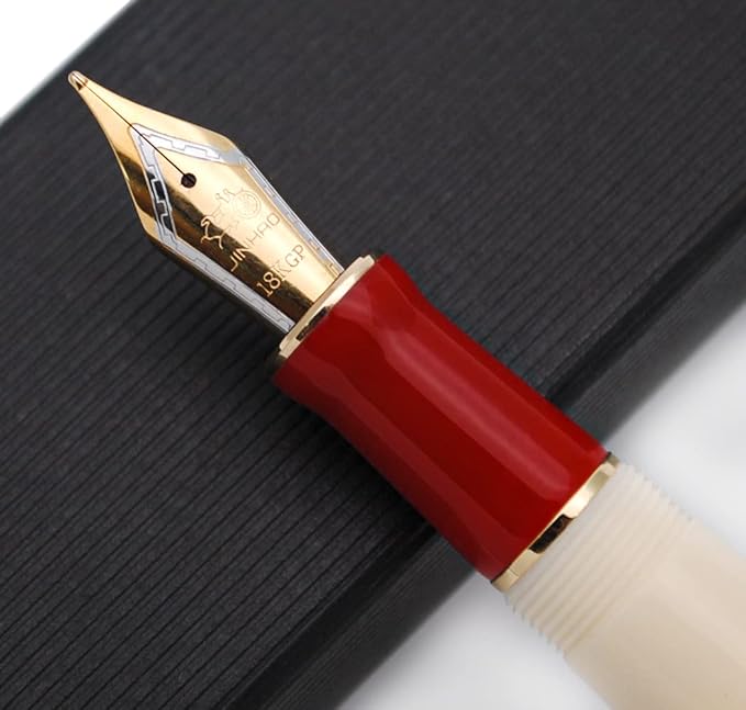 JINHAO 100 Fountain Pen with Ink Converter (Medium Nib 0.7mm, White & Red)-DeskLoop Office