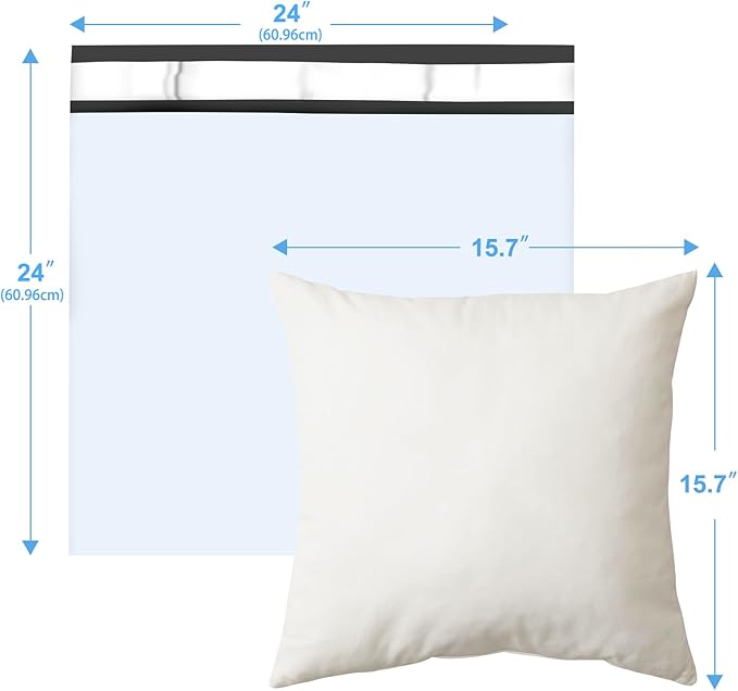 Large Poly Mailers 24x24 Inch 50 Pcs, Extra Large Shipping Bags for Clothing with Self-Sealing Tear-Resistant, Waterproof Poly Bags, Mailing Envelopes for Small Business (White)-DeskLoop Office