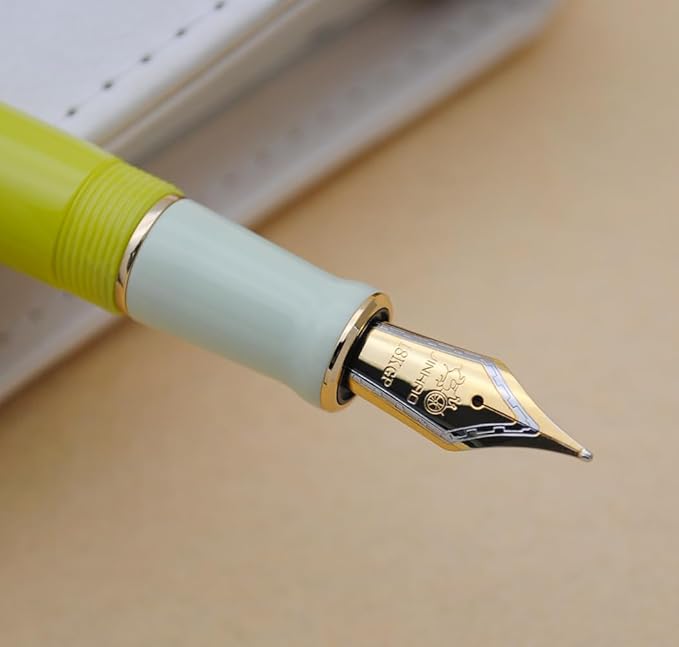 JINHAO 100 Fountain Pen with Ink Converter (Medium Nib 0.7mm, Green Lemon)-DeskLoop Office