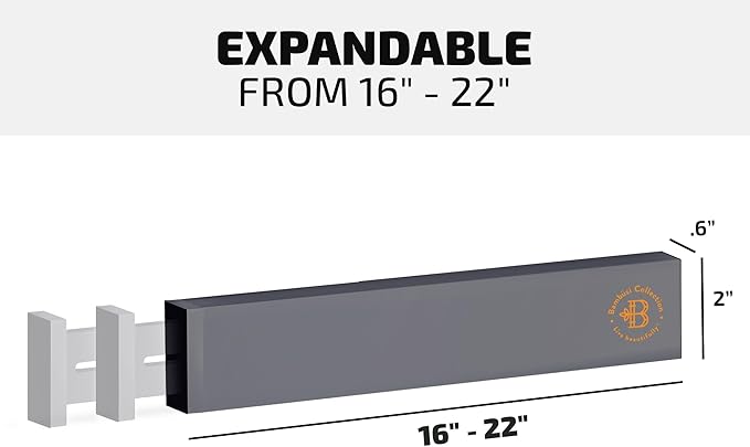 4 Pack Drawer Dividers Bamboo 2.6" High, 16-22" Adjustable Drawer Organizers for Clothes, Expandable Dresser Separators in Bedroom/Bathroom/Kitchen/Office Organization and Storage (Grey)-DeskLoop Office